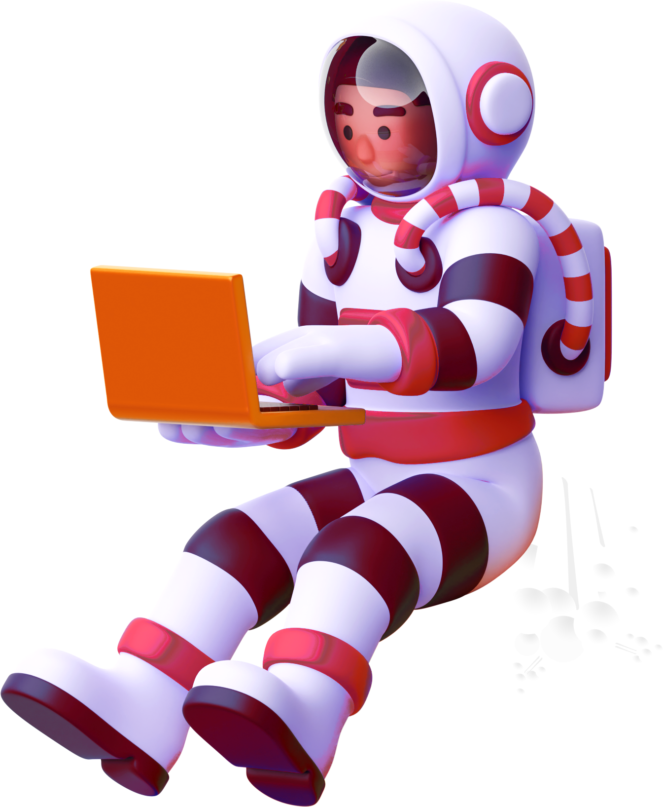 344 Media astronaut at work on a laptop